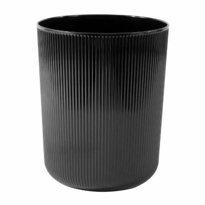 Picture of 8 Qt Allure Rectangular Wastebasket w/ Rounded Bottom Black