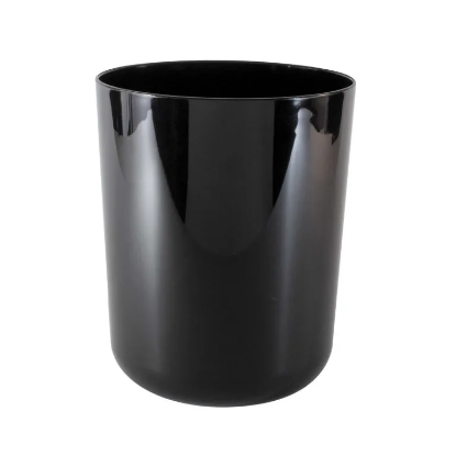 Picture of 8 Qt Laquer Round Wastebasket w/ Raised Bottom Black