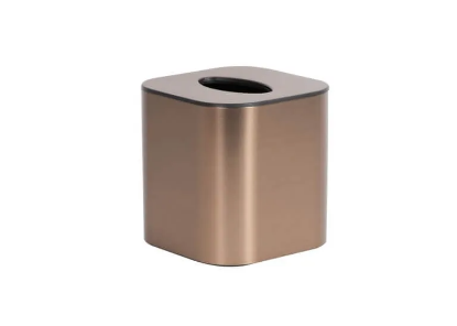 Picture of Boutique Tissue Box Cover w/ Rounded Corners, Includes Bottom Brushed Bronze 