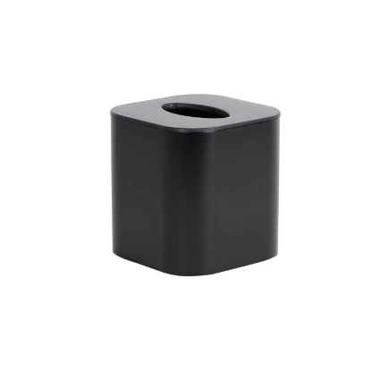 Picture of Boutique Tissue Box Cover w/ Rounded Corners, Includes Bottom Matte Black  