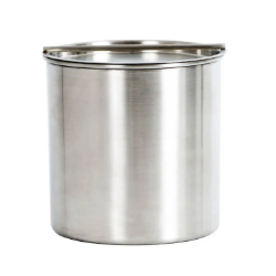 Picture of Brushed Stainless Steel 3 Qt Single Metal Wall Ice Bucket w/ Plastic Liner and Bar Lid