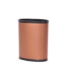 Picture of Leather 14 QT Oval plastic wrapped Wastebasket w/ top and Bottom Bumpers Copper