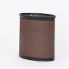 Picture of Leather 8 Qt Oval Plastic Wrapped Wastebasket w/ Top and Bottom Bumpers Tekno(Shine FInish)