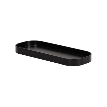 Picture of Rectangular Amenity Tray w/ Rounded Corners and Spill Proof Rim  Matte Black 