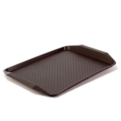 Picture of Rectangular Serving Tray with Handles and Pattern Walnut 