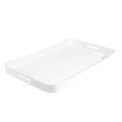 Picture of Rectangular Serving Tray with Round Corners and Handles Black