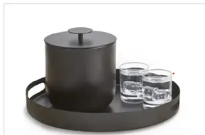 Picture of Round Bar Tray w/ Handles Matte Black