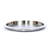 Picture of Round Stainless Steel Brushed Metal Tray w/ Wide Edge Spill Proof Rim 