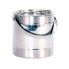 Picture of Stainless Steel  3 Qt Double Metal Wall Ice Bucket w/ Bar Lid, Handle and Metal Banding