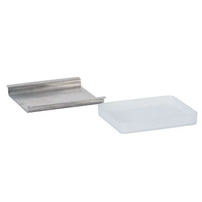 Picture of Stainless Steel Rectangular Soap Dish W/ Silicone Feet and Wide Edges