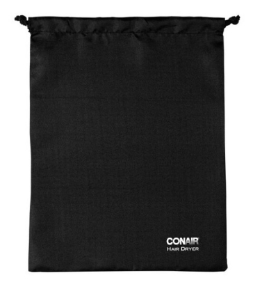 Picture of Conair BAG-DRYER 15" x 12" Black Drawstring Hair Dryer Storage Pouch - 100/Case