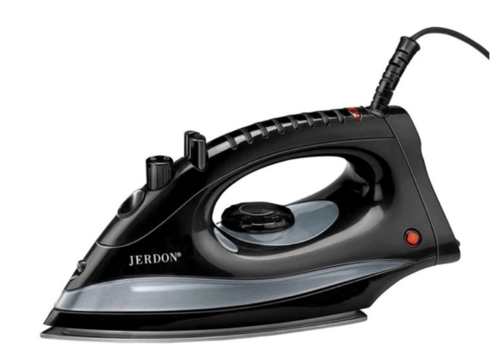 Picture of Jerdon Non-Stick Iron Black Mid Size Dual Auto Off 9' Cord 6/Case