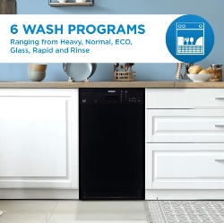 Picture of Danby Dishwasher Built-in dishwasher Electronic controls SS interior 6 wash programs 4 wash temperatures 52dBA