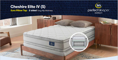 Picture of Serta  Cheshire Elite IV Euro Top- 13.5" Queen 60X80   2-Sided 