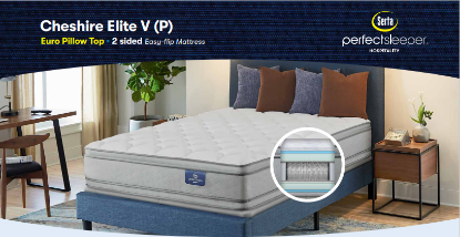 Picture of Serta  Cheshire Elite V Euro Top- 14.5"  Full XL 53X80  2-Sided 