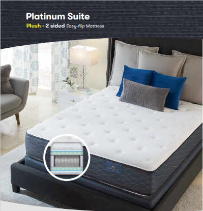Picture of Serta  Platinum II Suite Plush-13.25" Queen 60X80  2-Sided 