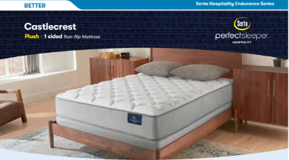 Picture of Serta Choice Hotels Castlecrest Plush - 12"  King 76x80 One Sided Mattress Only Approved for Quality Inn, Clarion, Clarion Pointe WoodSpring, Suburban, Econolodge, Rodeway