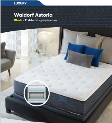 Picture of Serta Hilton Hotel Waldorf Astoria Plush Full XL 53X80 Two Sided Matress Only Approved For Waldorf Only