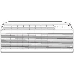 Picture of GE Zoneline 12,000 BTU Cooling & Electric Heat Unit – 208/230V, 20A – Compact 16”H x 42”W x 20.8”D