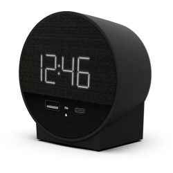 Picture of NonStop Station O Small round Alarm clock w/Dual USB charge Black