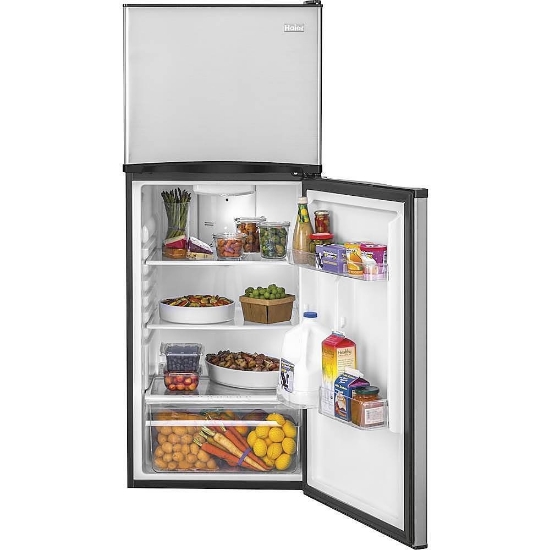 Picture of Haier - 9.8 Cu. Ft. Top-Freezer Refrigerator - Stainless Steel