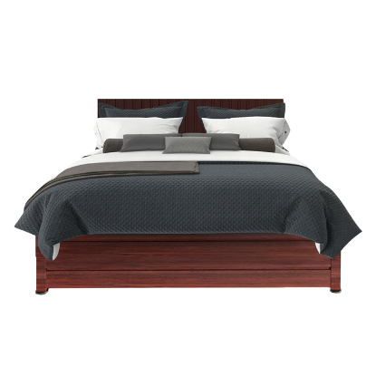 Picture of Marigold Matrix Wood Luxe Platform Bed Base Queen Onyx