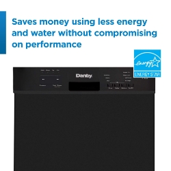 Picture of Danby Dishwasher Built in dishwasher SS interior 4 wash programs electronic timer delay start option adjustable automatic rinse aid dispenser overflow protection 51dBA