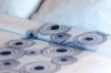 Picture of Marigold Top Sheet Curlicue White/Navy Queen 96x115