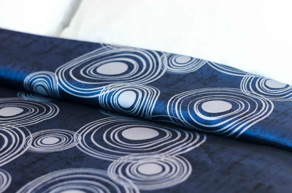 Picture of Marigold Top Sheet Curlicue – Navy/Grey