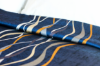 Picture of Marigold Top Sheet Ripple Navy/Gold/Beige Full XL 90x115