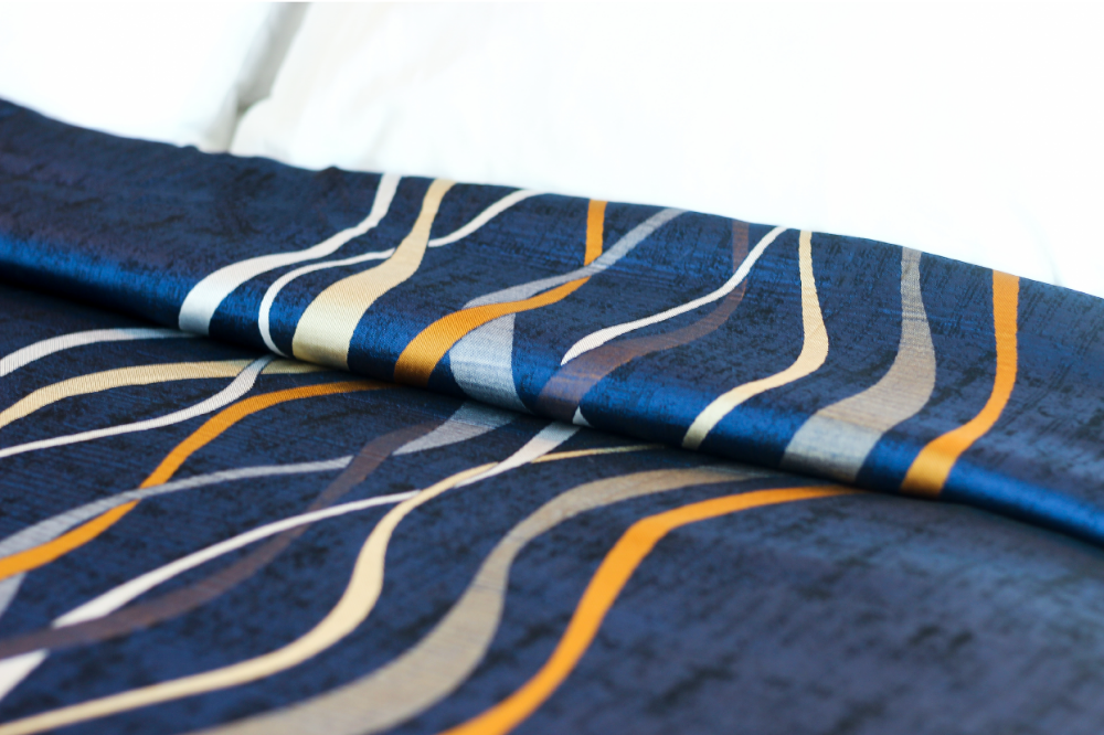 Picture of Marigold Top Sheet Ripple – Navy/Gold/Beige