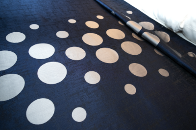 Picture of Marigold Polka Dots Top Sheet – Navy/Grey 