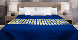 Picture of Marigold Stained Glass Coverlet – Navy/Gold Tones