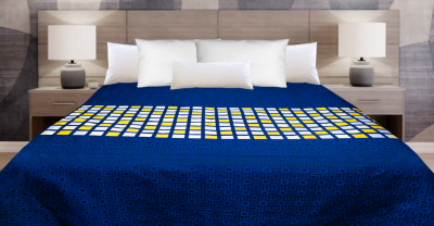 Picture of Marigold Stained Glass Coverlet – Navy/Gold Tones