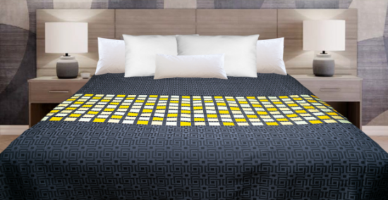 Picture of Marigold Stained Glass Coverlet – Grey/Gold Tones