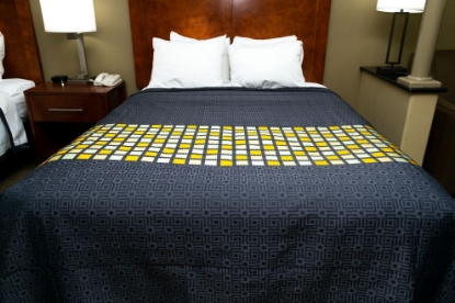 Picture of Marigold Stained Glass Coverlet Grey/Gold Tones Full XL