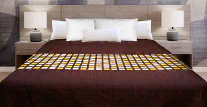 Picture of Marigold Stained Glass Coverlet – Brown/Gold Tones