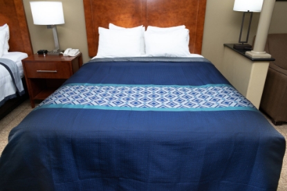 Picture of Marigold Rhombus Reversible Coverlet Navy/Grey King