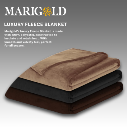 Picture of Marigold Fleece Blanket Elegance Brown Queen