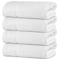 Picture of Bath Towel Economy 24" x 50" 100% Cotton Blend with Cam Border Optic White 10 lb