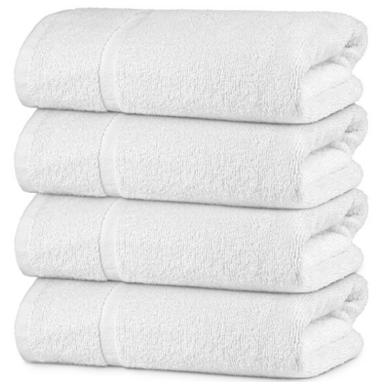 Picture of Bath Towel Economy 24" x 50" 100% Cotton Blend with Cam Border Optic White 10 lb