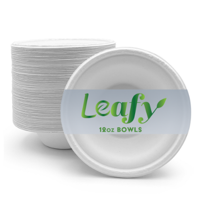 Picture of Leafy 12 OZ (355 ML)  BAGASSE BOWL, 1000 Ct. 8 PACKS OF 125