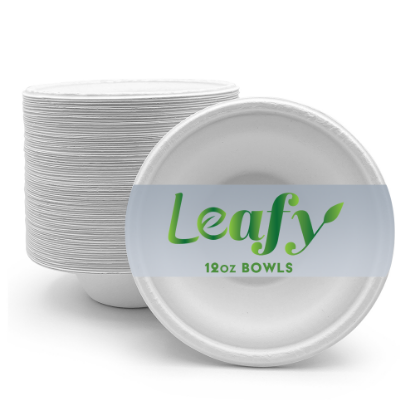 Picture of Leafy 12 oz Bagasse Bowls – 1000 Count (8 Packs of 125)