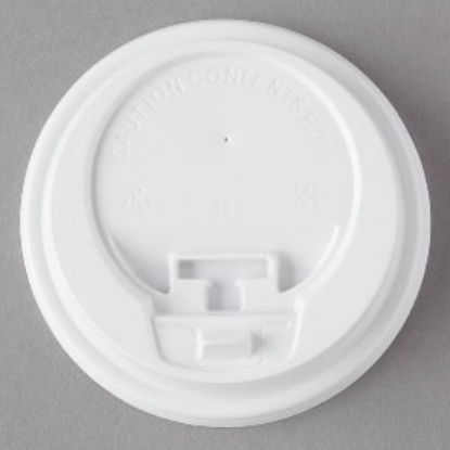 Picture of Leafy 9-10 oz Coffee Cup Lockable Sipper Lids – White, 1000 Count per Case