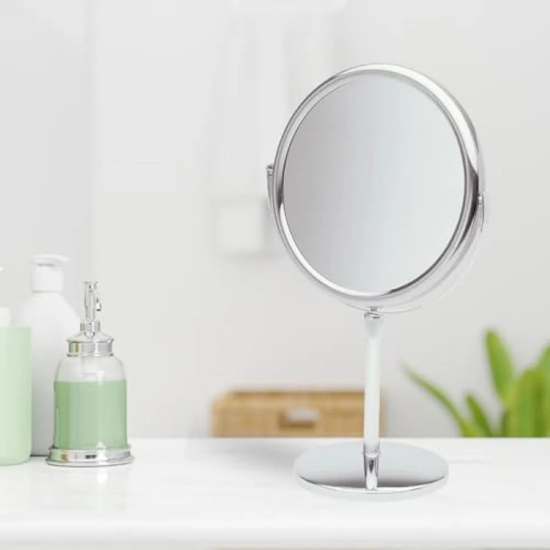 Picture of Jerdon Non-Lighted Table Top Mirror Height Ajustable Chrome 