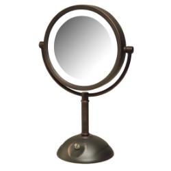 Picture of Jerdon LED Lighted Table Top Mirror Bronze