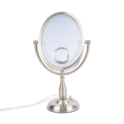 Picture of Jerdon LED Oval Lighted Table Mirror Nickel