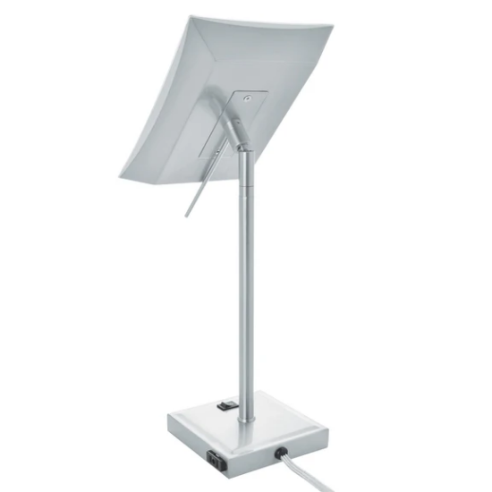 Picture of Jerdon LED Lighted Table Top Nickel 6.5" x 9" 5X Height 17" AC Convenience Outlet 3/Case