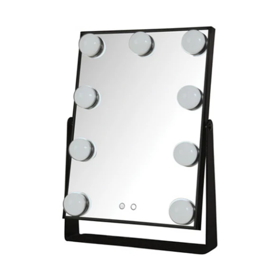 Picture of Jerdon LED Lighted Hollywood Style Mirror Black 