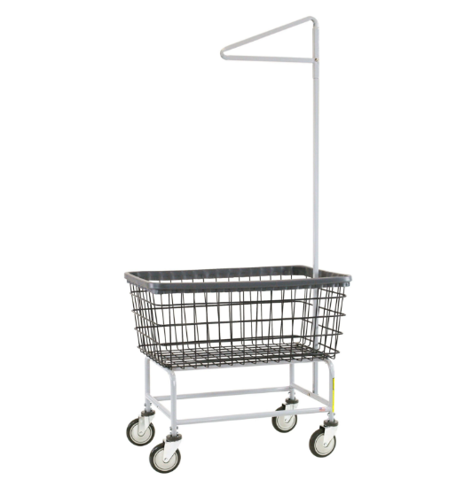 Picture of Wire Laundry Carts Dura-Seven Large Capacity Laundry Cart w/ Single Pole Rack